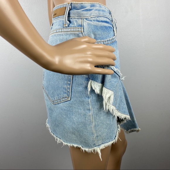 GRLFRND REVOLVE RUFFLED DENIM MINI SKIRT - Picture 6 of 10